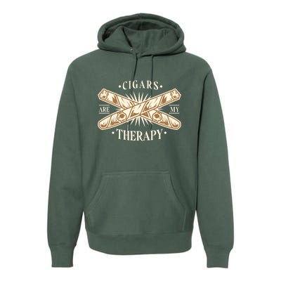 Cigars Are My Therapy Premium Hoodie