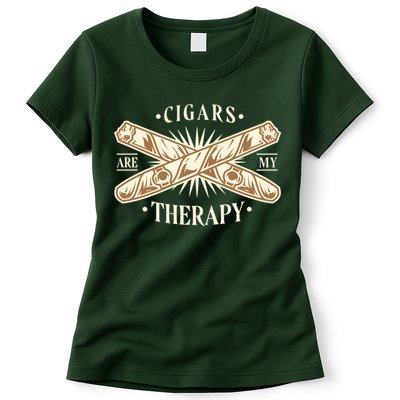 Cigars Are My Therapy Womens T-Shirt