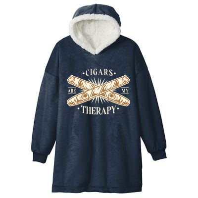 Cigars Are My Therapy Hooded Wearable Blanket