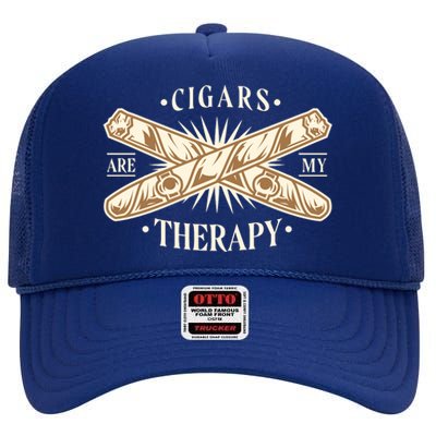 Cigars Are My Therapy High Crown Mesh Back Trucker Hat