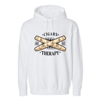 Cigars Are My Therapy Garment-Dyed Fleece Hoodie