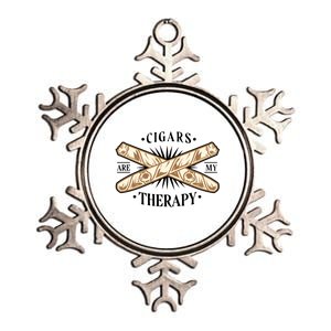 Cigars Are My Therapy Metallic Star Ornament