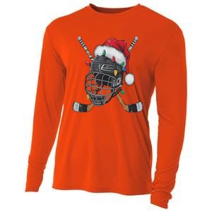 Christmas Ice Hockey Helmet Santa Xmas Cooling Performance Long Sleeve Crew