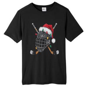 Christmas Ice Hockey Helmet Santa Xmas Tall Fusion ChromaSoft Performance T-Shirt