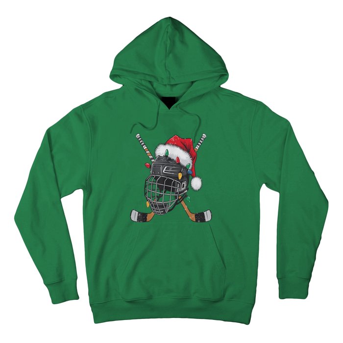 Christmas Ice Hockey Helmet Santa Xmas Hoodie