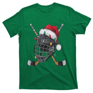 Christmas Ice Hockey Helmet Santa Xmas T-Shirt