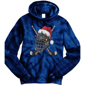 Christmas Ice Hockey Helmet Santa Xmas Tie Dye Hoodie