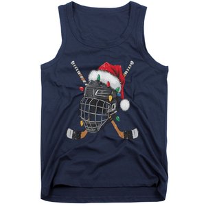 Christmas Ice Hockey Helmet Santa Xmas Tank Top