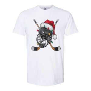 Christmas Ice Hockey Helmet Santa Xmas Softstyle CVC T-Shirt