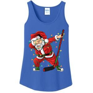 Christmas Ice Hockey Dabbing Santa Lights Xmas Hockey Player Gift Ladies Essential Tank