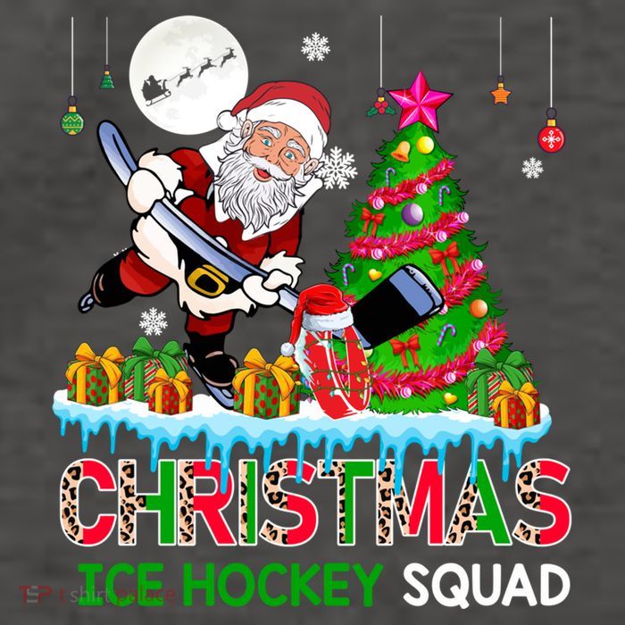 Christmas Ice Hockey Squad Santa Playing Ice Hockey Player Meaningful Gift Vector Backpack