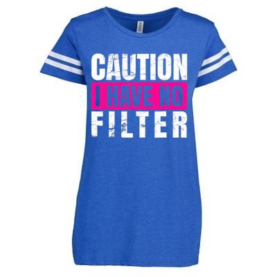 Caution I Have No Filter Sarcastic Quote Wo Enza Ladies Jersey Football T-Shirt