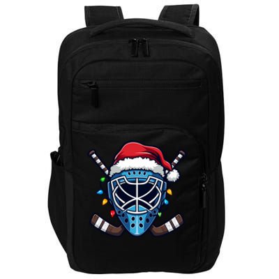 Christmas Ice Hockey Player Santa Funny Gift Xmas Gift Impact Tech Backpack