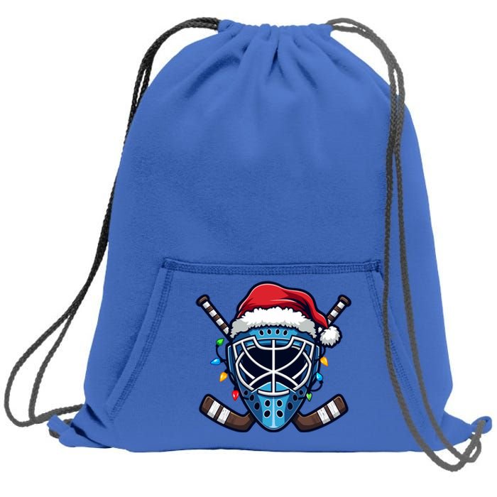 Christmas Ice Hockey Player Santa Funny Gift Xmas Gift Sweatshirt Cinch Pack Bag