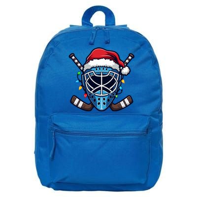 Christmas Ice Hockey Player Santa Funny Gift Xmas Gift 16 in Basic Backpack