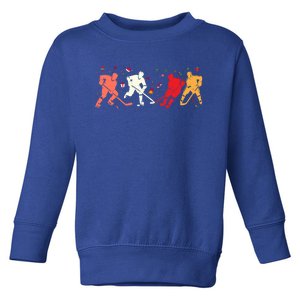 Christmas Ice Hockey Players Santa Hat Holiday Funny Gift Toddler Sweatshirt