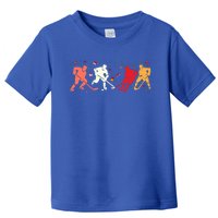 Christmas Ice Hockey Players Santa Hat Holiday Funny Gift Toddler T-Shirt