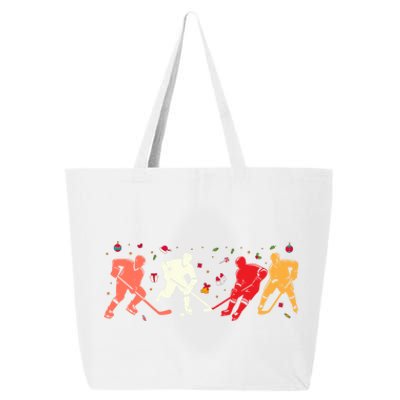 Christmas Ice Hockey Players Santa Hat Holiday Funny Gift 25L Jumbo Tote