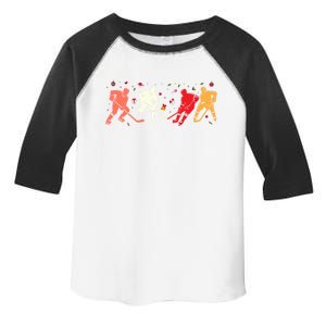 Christmas Ice Hockey Players Santa Hat Holiday Funny Gift Toddler Fine Jersey T-Shirt