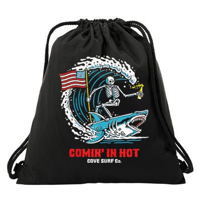 Comin In Hot Cove Surf Co Drawstring Bag