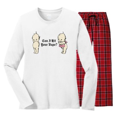 Can I Hit Your Vape Women's Long Sleeve Flannel Pajama Set 