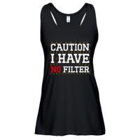 Caution I Have No Filter Funny Sarcastic Humor Saying Ladies Essential Flowy Tank