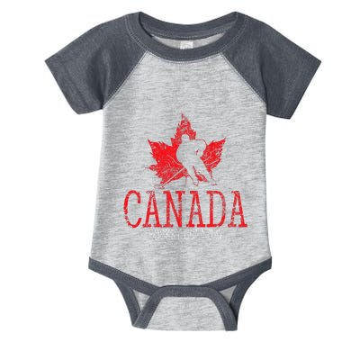 Canada Ice Hockey Sport Canadian Player Vintage Infant Baby Jersey Bodysuit