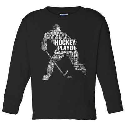 Cool Ice Hockey Art For Men Women Boy Girl Ice Hockey Player Toddler Long Sleeve Shirt