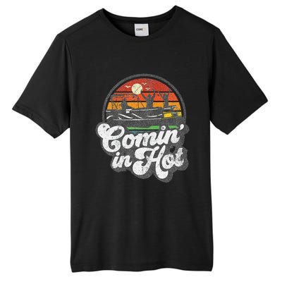 Comin In Hot Pontoon Boat Funny Boating Lake Pontooning Gift Tall Fusion ChromaSoft Performance T-Shirt