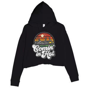 Comin In Hot Pontoon Boat Funny Boating Lake Pontooning Gift Crop Fleece Hoodie