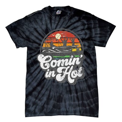 Comin In Hot Pontoon Boat Funny Boating Lake Pontooning Gift Tie-Dye T-Shirt