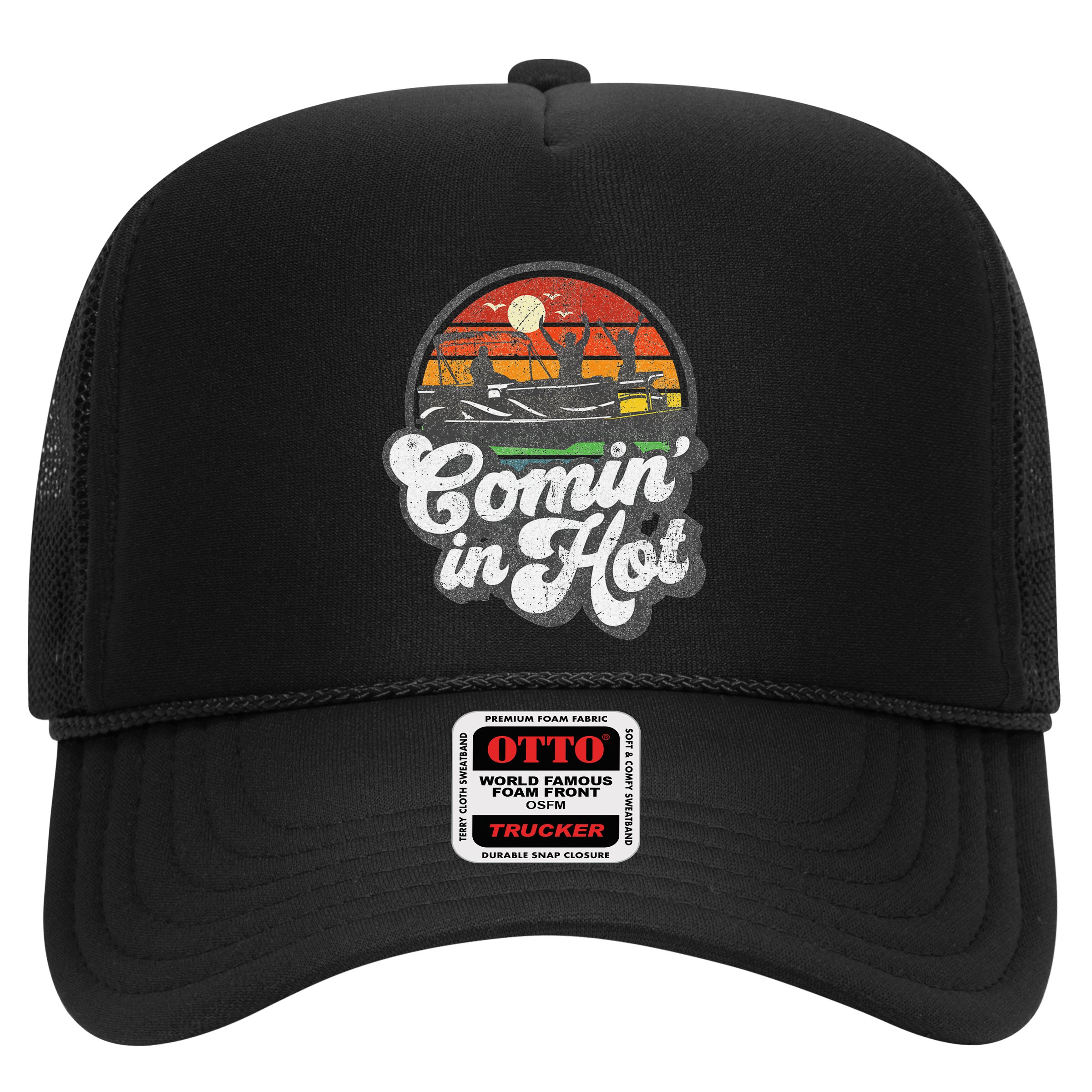 Comin In Hot Pontoon Boat Funny Boating Lake Pontooning Gift Hat