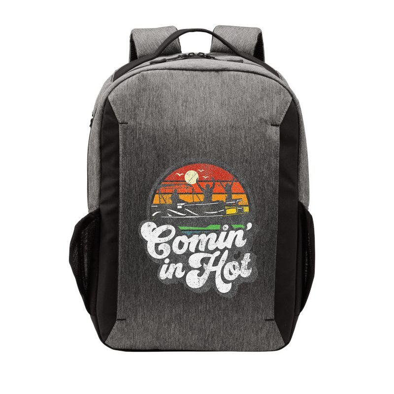 Comin In Hot Pontoon Boat Funny Boating Lake Pontooning Gift Vector Backpack