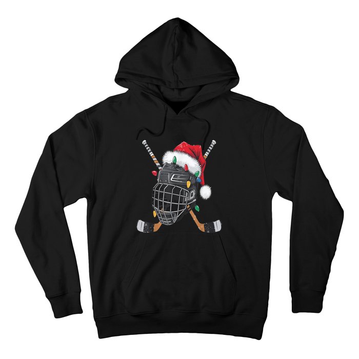 Christmas Ice Hockey Helmet Santa Xmas Hoodie