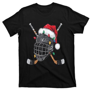 Christmas Ice Hockey Helmet Santa Xmas T-Shirt