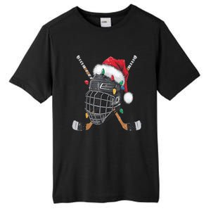 Christmas Ice Hockey Helmet Santa Xmas Tall Fusion ChromaSoft Performance T-Shirt