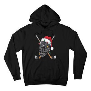 Christmas Ice Hockey Helmet Santa Xmas Tall Hoodie