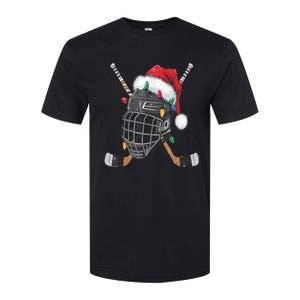 Christmas Ice Hockey Helmet Santa Xmas Softstyle CVC T-Shirt