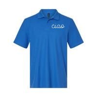 Ciao Italian Hello Goodbye Visit Italy Trip Europe Vacation Cute Gift Softstyle Adult Sport Polo