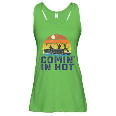 Comin In Hot Pontoon Boat Funny Boating Lake Ladies Essential Flowy Tank