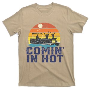 Comin In Hot Pontoon Boat Funny Boating Lake T-Shirt