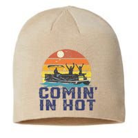 Comin In Hot Pontoon Boat Funny Boating Lake Sustainable Beanie