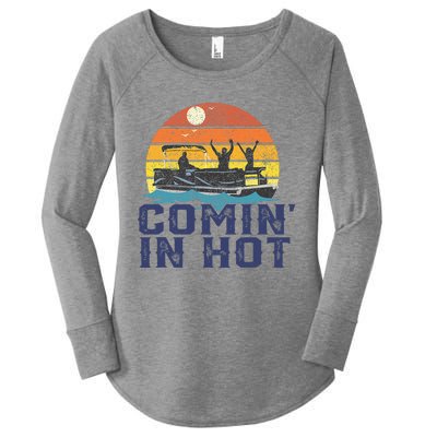 Comin In Hot Pontoon Boat Funny Boating Lake Women's Perfect Tri Tunic Long Sleeve Shirt