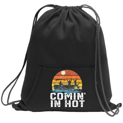 Comin In Hot Pontoon Boat Funny Boating Lake For Dad Sweatshirt Cinch Pack Bag