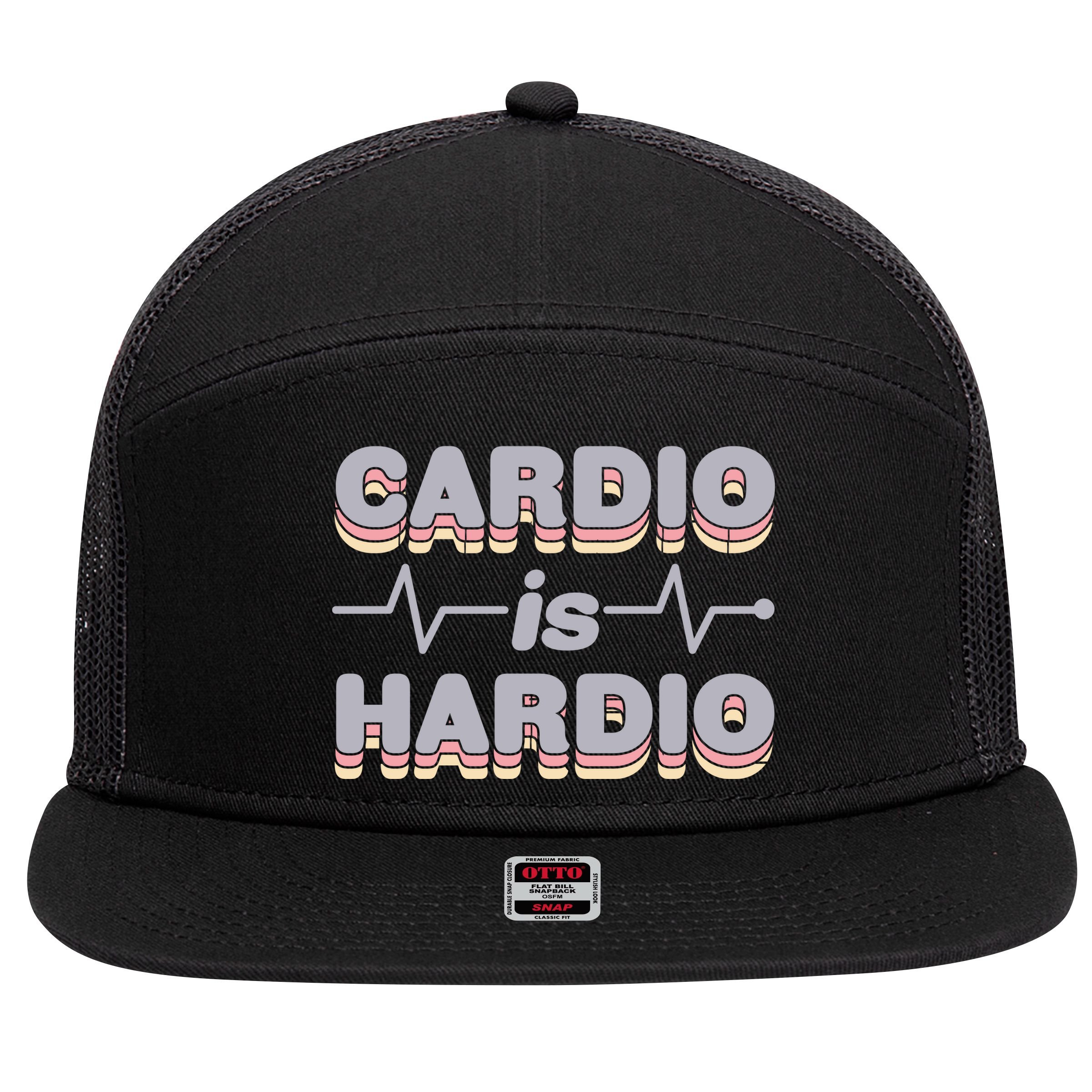 Cardio Is Hardio 7 Panel Mesh Trucker Snapback Hat
