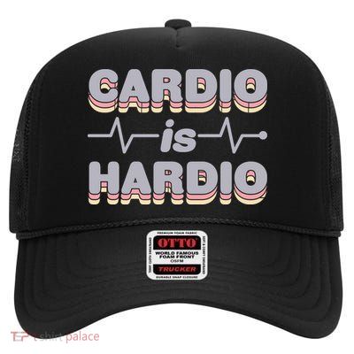 Cardio Is Hardio High Crown Mesh Back Trucker Hat