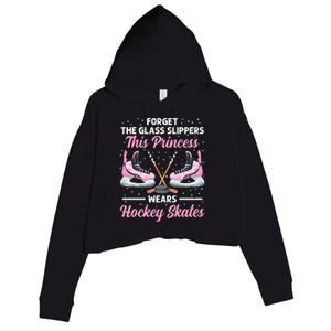 Cool Ice Hockey Design For Girl Mom Wo Ice Hockey Player Crop Fleece Hoodie