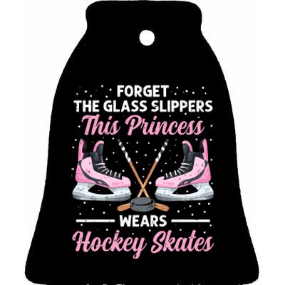 Cool Ice Hockey Design For Girl Mom Wo Ice Hockey Player Ceramic Bell Ornament