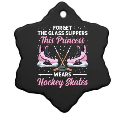 Cool Ice Hockey Design For Girl Mom Wo Ice Hockey Player Ceramic Star Ornament