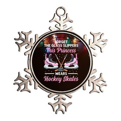 Cool Ice Hockey Design For Girl Mom Wo Ice Hockey Player Metallic Star Ornament